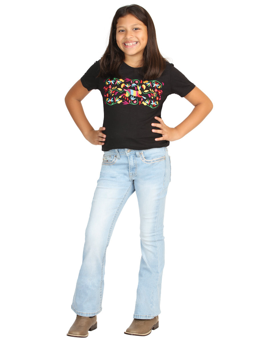Girls Centenario Premium Bootcut Jeans - Light Blue Denim 45837 — view 2