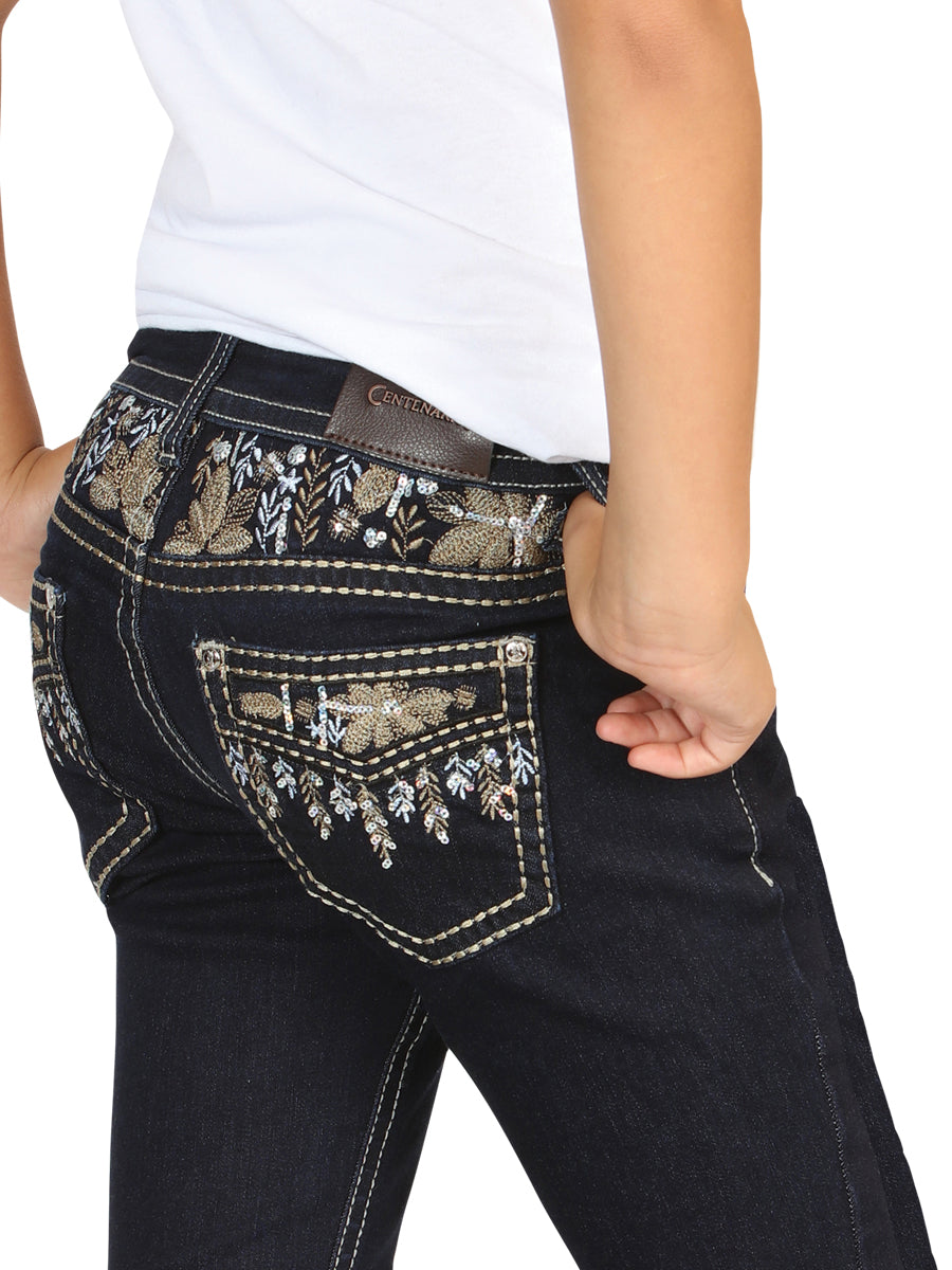 Girls Centenario Premium Bootcut Jeans - Dark Blue Denim 45839 — view 5