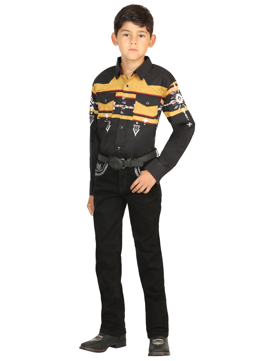 Boys Centenario Premium Bootcut Jeans - Black Denim 45841 — view 2