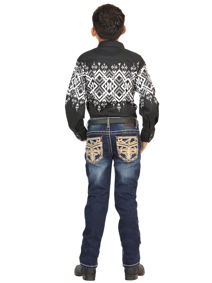Boys Centenario Premium Bootcut Jeans - Medium Blue Denim 45842 — view 4