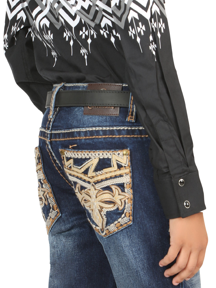 Boys Centenario Premium Bootcut Jeans - Medium Blue Denim 45842 — view 5