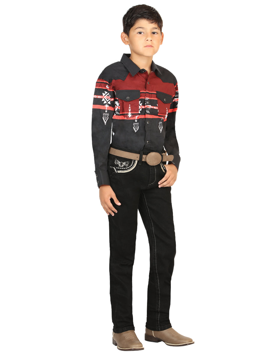 Boys Centenario Premium Bootcut Jeans - Black Denim 45843 — view 2