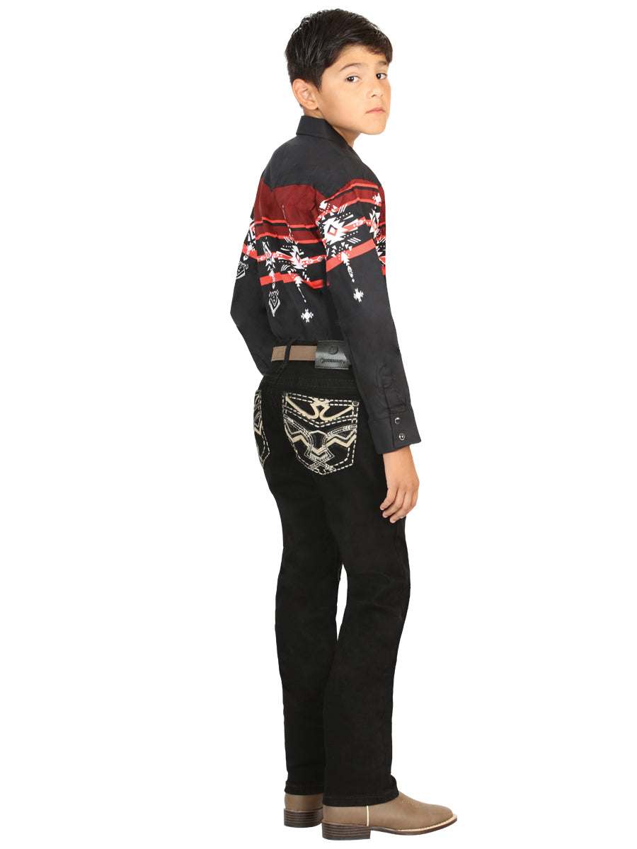 Boys Centenario Premium Bootcut Jeans - Black Denim 45843 — view 3