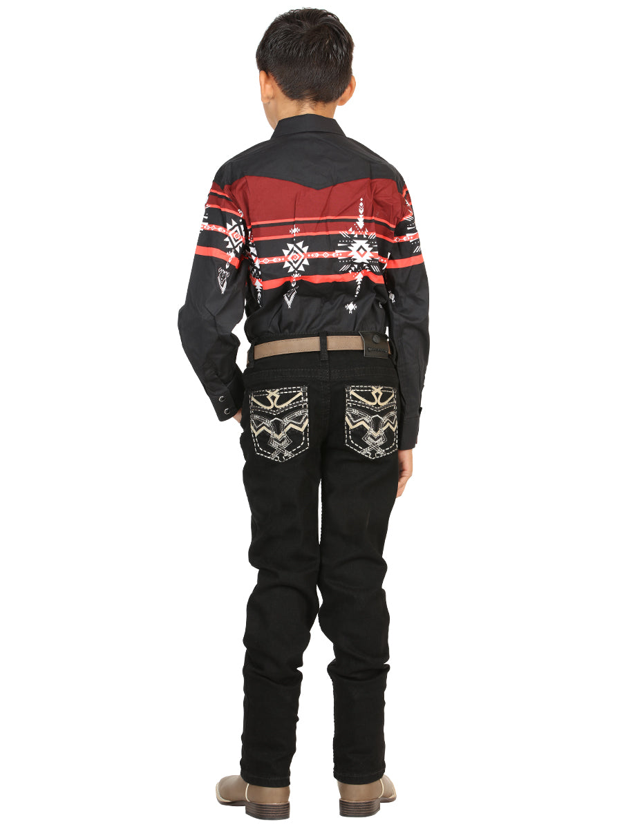 Boys Centenario Premium Bootcut Jeans - Black Denim 45843 — view 4