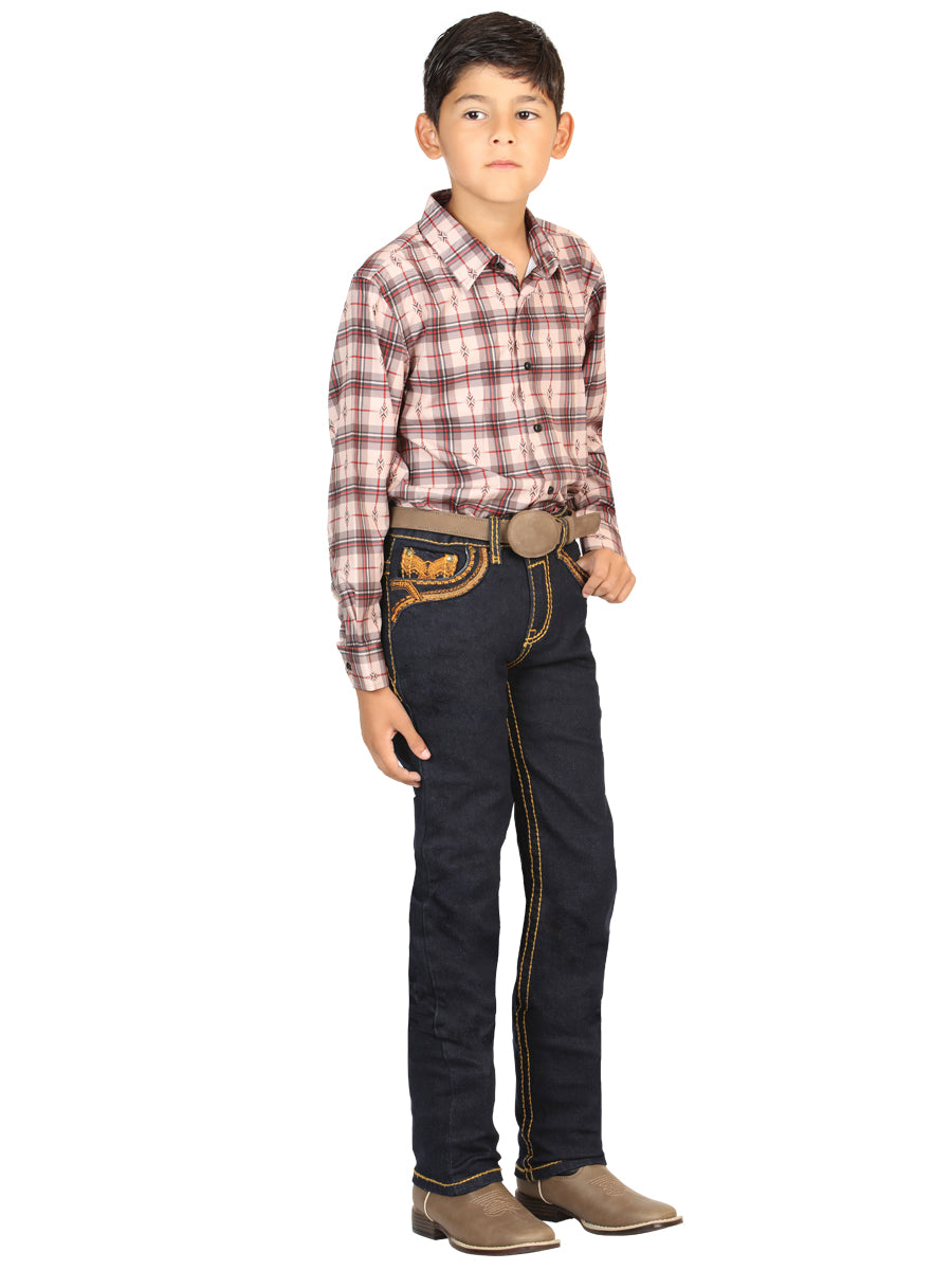 Boys Centenario Premium Bootcut Jeans - Rince Blue Denim 45844 — view 2