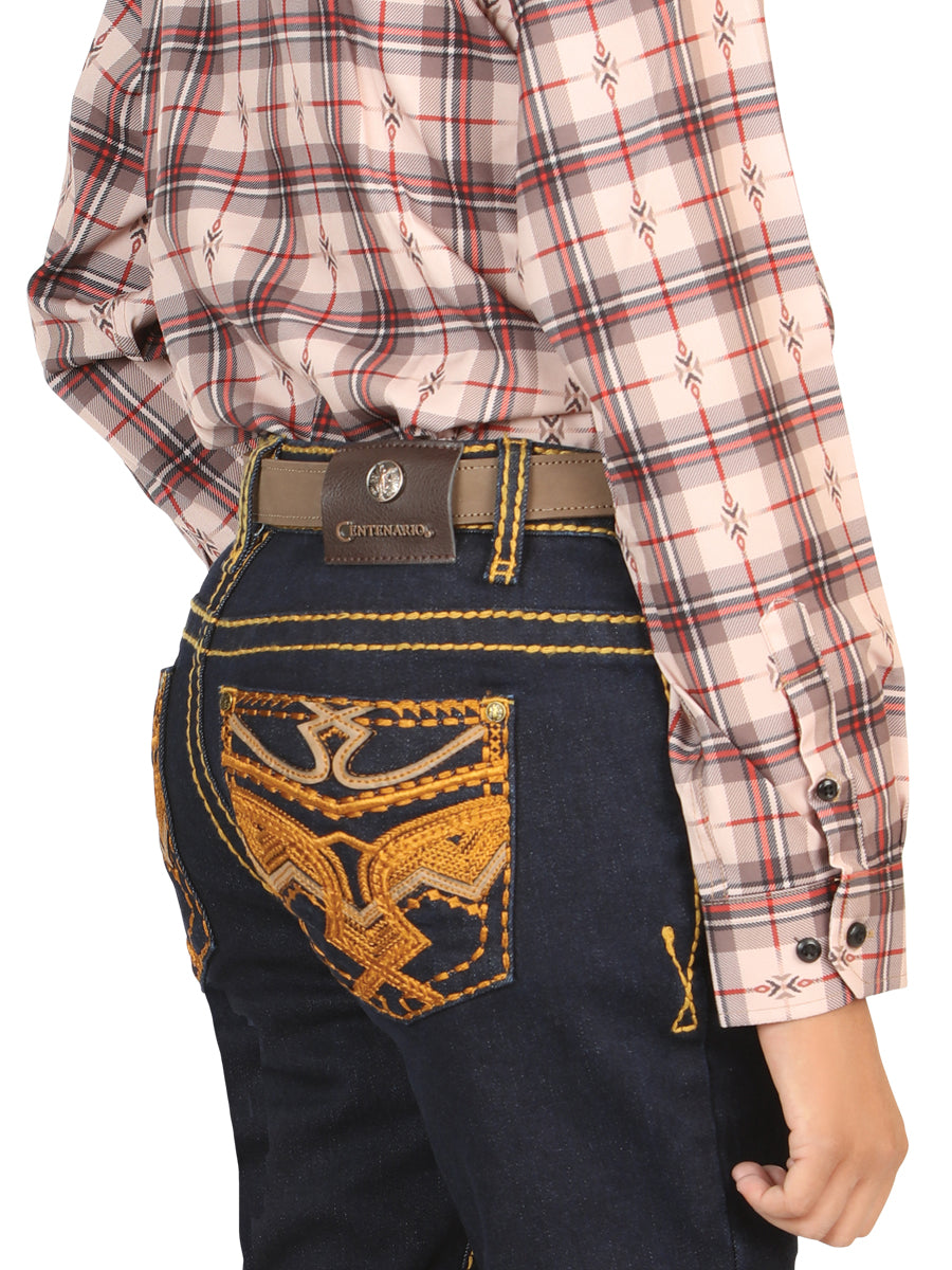 Boys Centenario Premium Bootcut Jeans - Rince Blue Denim 45844 — view 5
