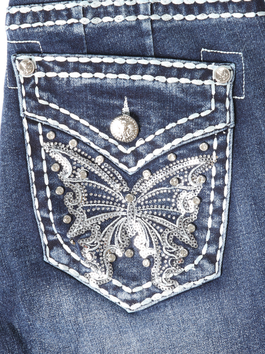 Women's Centenario Bootcut Denim Jeans- Dark Blue 45905 — view 5