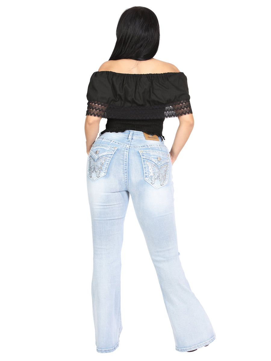 Women's Centenario Bootcut Denim Jeans- Light Blue 45906 — view 4