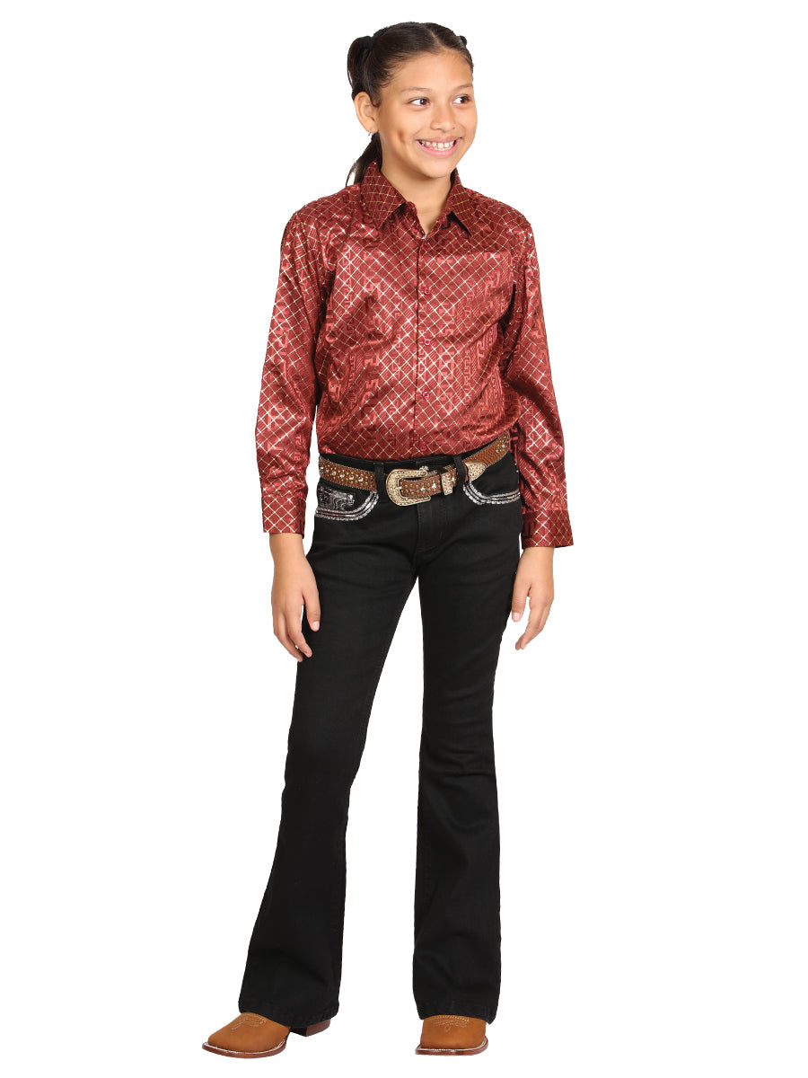Girls Centenario Premium Bootcut Jeans - Black Denim 45907 — view 2