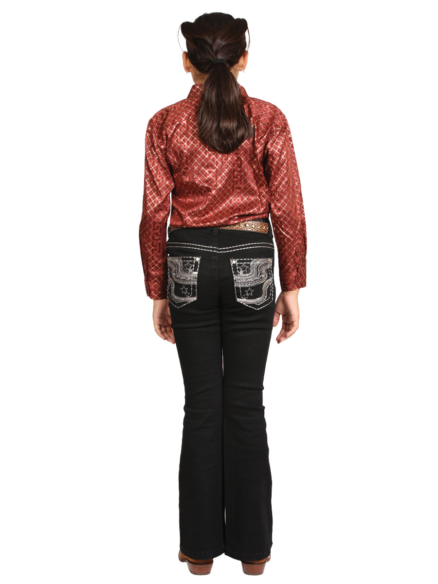 Girls Centenario Premium Bootcut Jeans - Black Denim 45907 — view 4