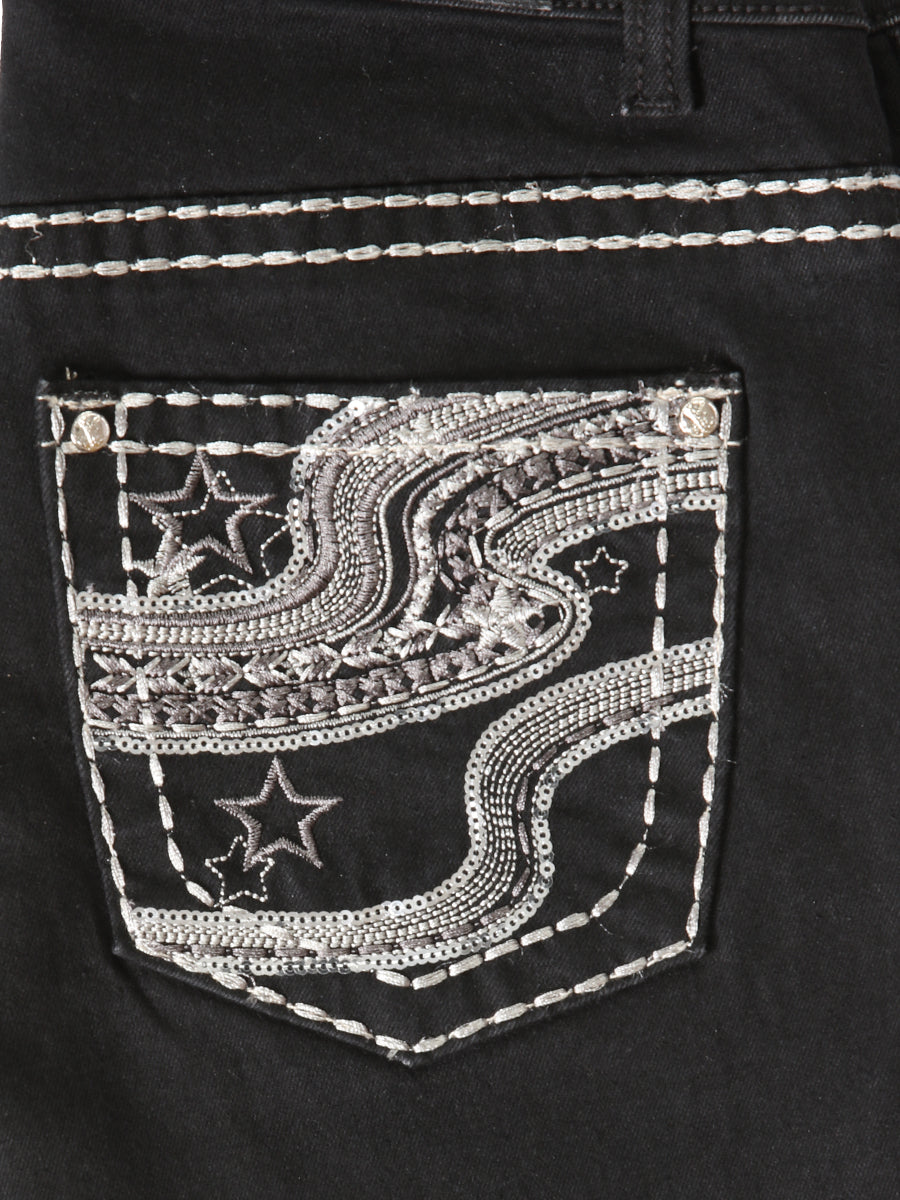 Girls Centenario Premium Bootcut Jeans - Black Denim 45907 — view 6