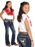 Girls Centenario Premium Bootcut Jeans - Dark Blue Denim 45909