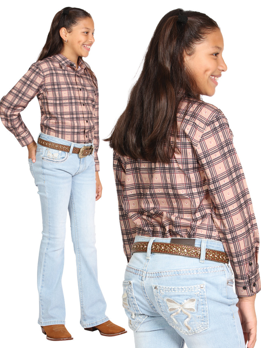 Girls Centenario Premium Bootcut Jeans - Light Blue Denim 45910