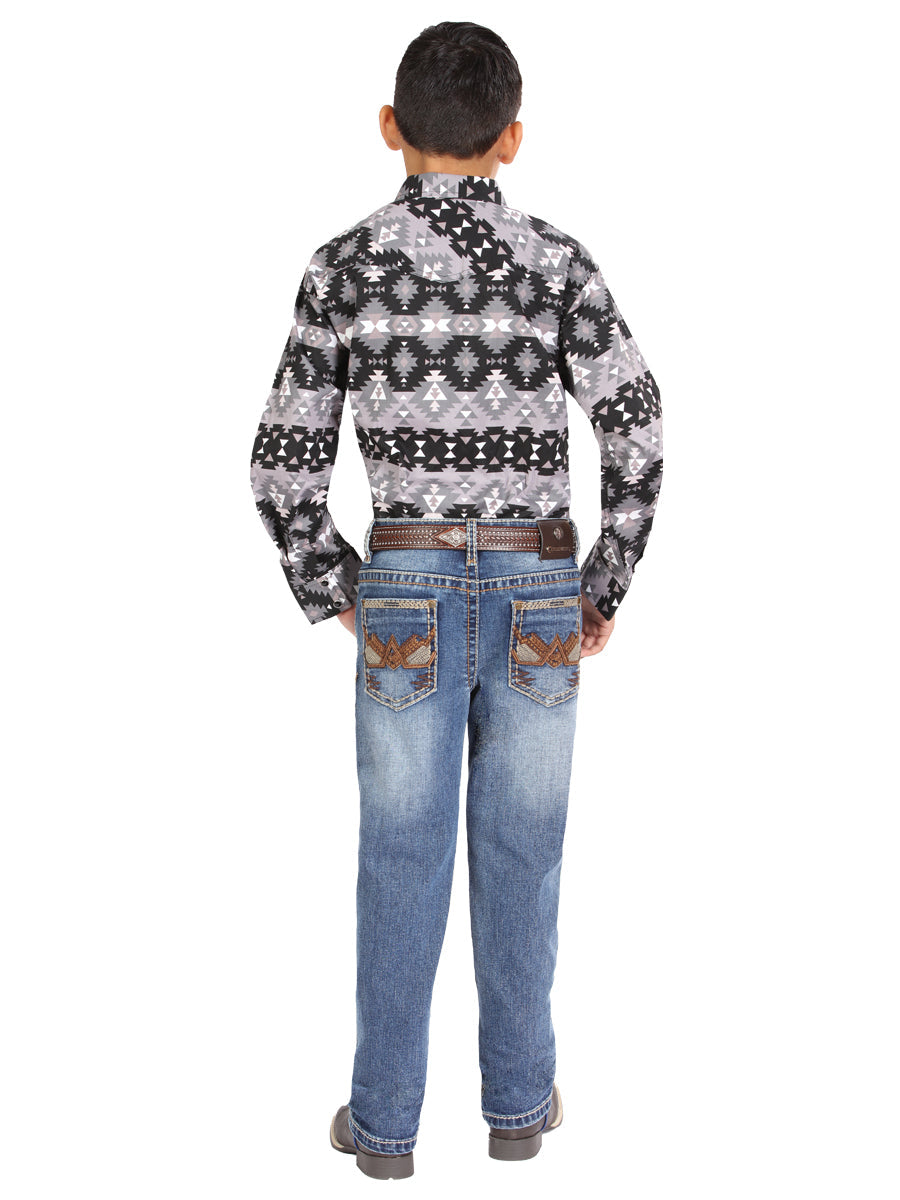 Boys Centenario Premium Bootcut Jeans - Blue Denim 45912 — view 4