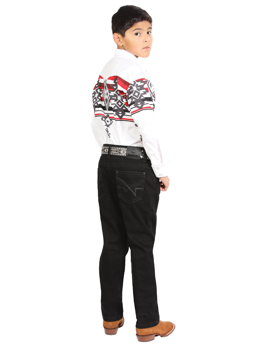 Boys Centenario Premium Bootcut Jeans - Black Denim 45913 — view 3