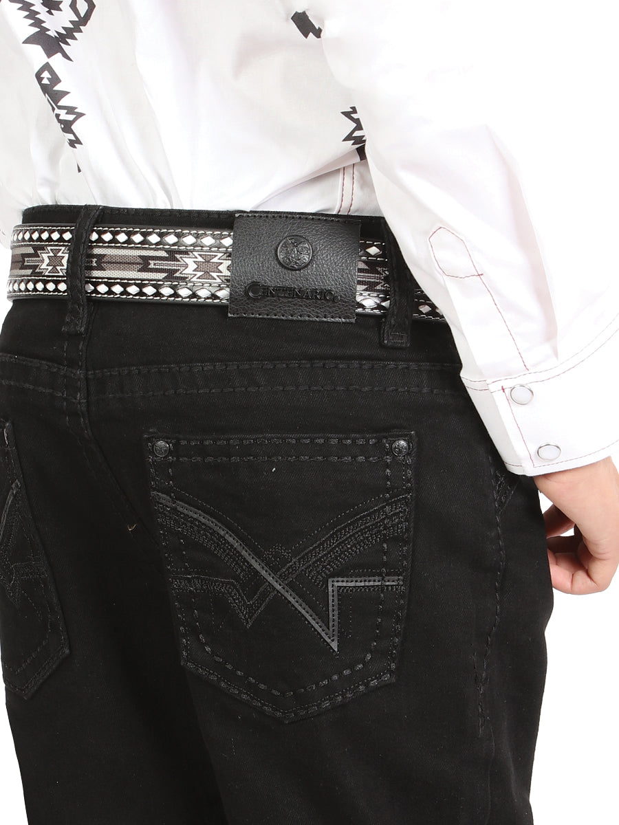 Boys Centenario Premium Bootcut Jeans - Black Denim 45913 — view 5
