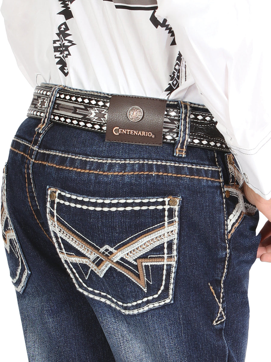 Boys Centenario Premium Bootcut Jeans - Dark Blue Denim 45914 — view 5