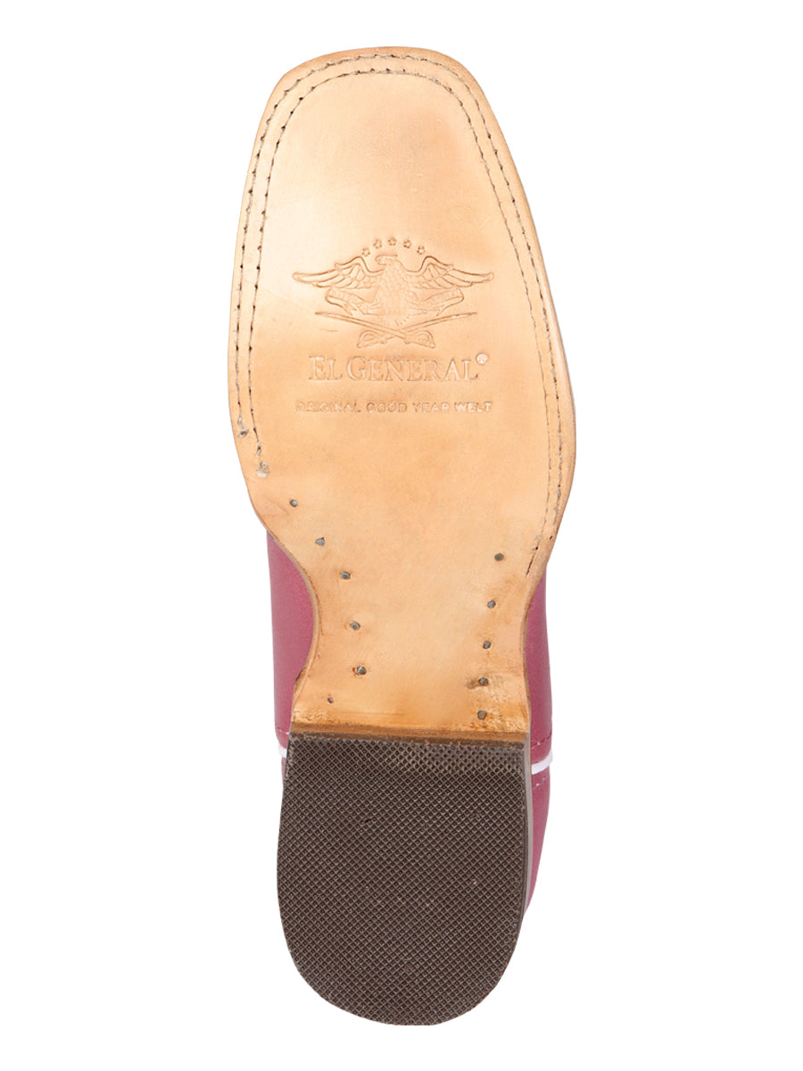 El General Women's Leather Cowboy Boot - Made in Mexico - Pink 45933 — view 10