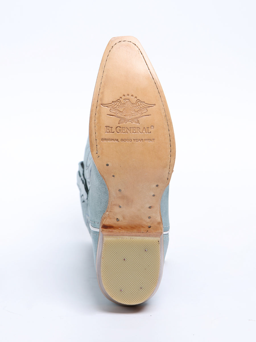 El General Women's Snip Toe Leather Cowboy Boot - Made in Mexico - Sky Blue 45934 — view 10