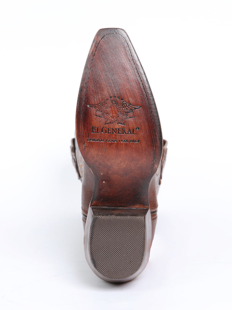 El General Women's Leather Cowgirl Boots - Made in Mexico - Cognac Brown 45935 — view 10