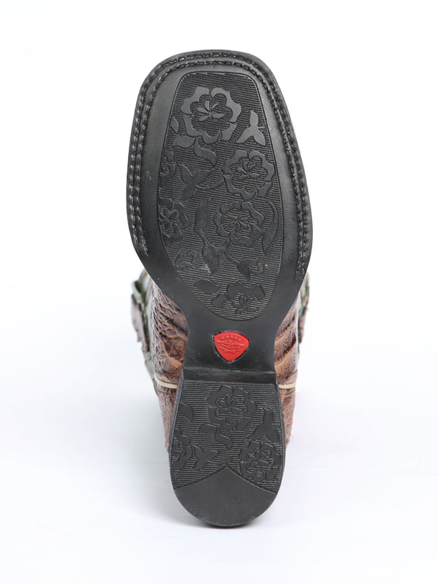 El General Women's Leather Cowgirl Boots - Embossed Crocodile Print - Brown 45940 — view 10