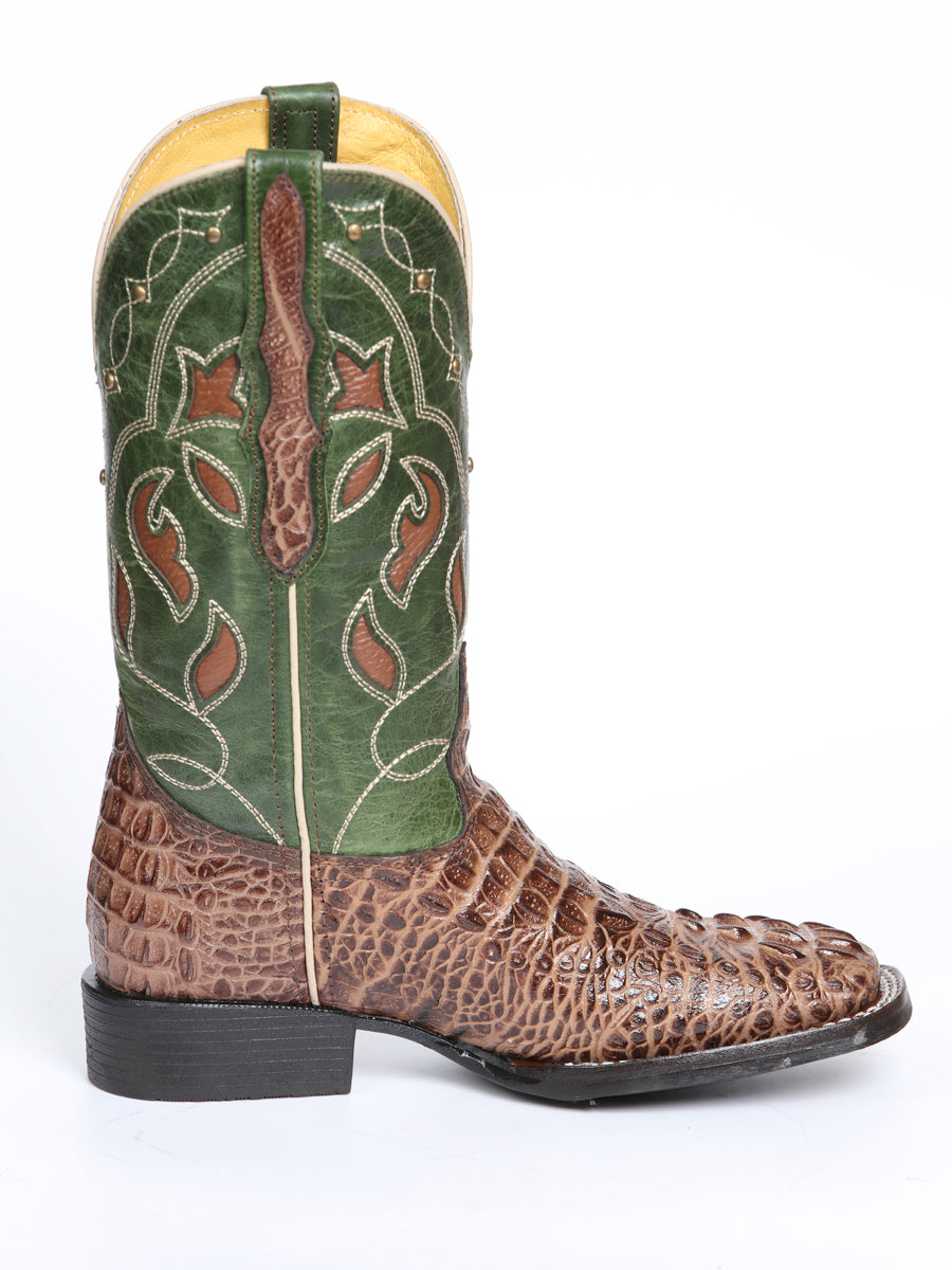 El General Women's Leather Cowgirl Boots - Embossed Crocodile Print - Brown 45940 — view 6