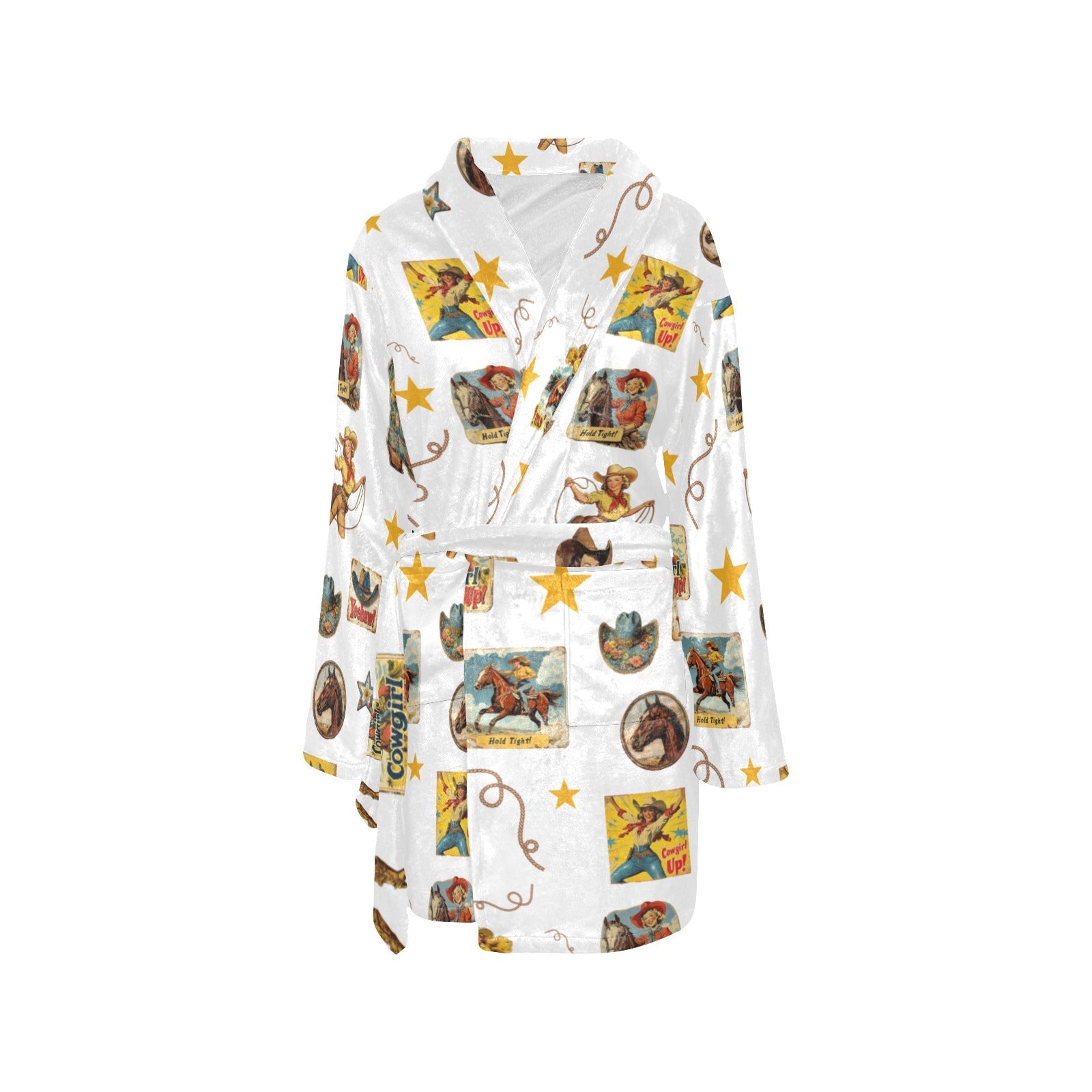 Baha Ranch Vintage Cowgirl Collage Women's Western Bath Robe by Baha Ranch Western Wear - product image 3
