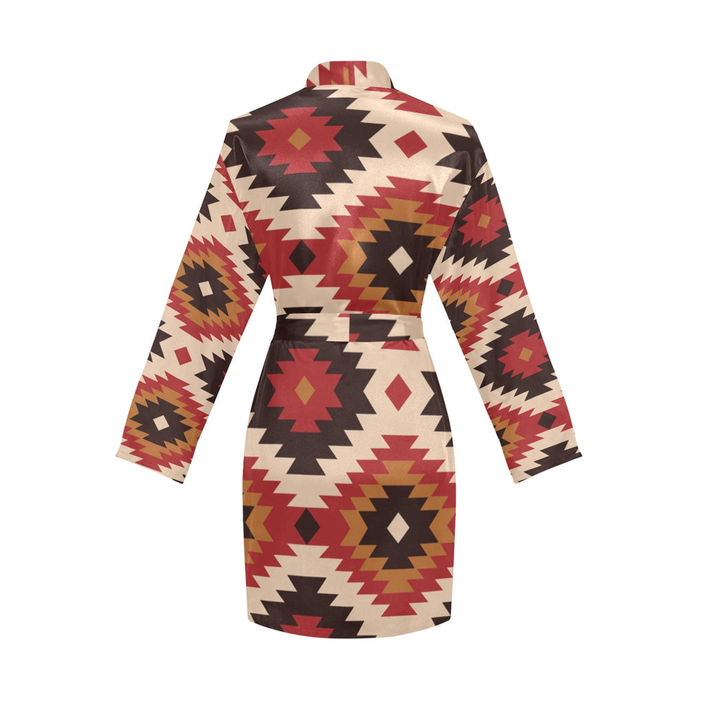 Baha Ranch Colores de Mexico Santa Fe Aztec Women's Belted Satin Feel Dressing Lounge Robe by Baha Ranch Western Wear -...