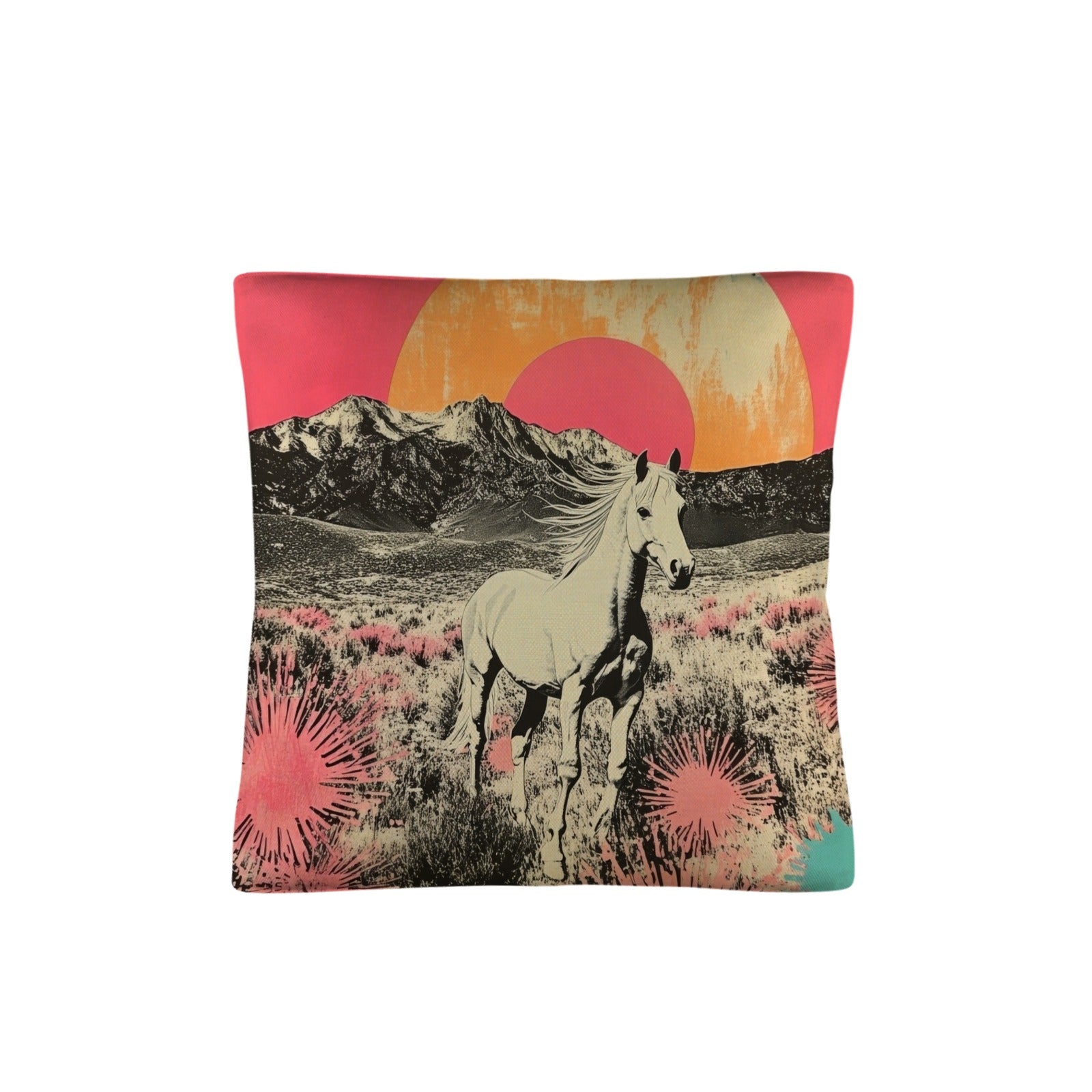 Baha Ranch Retro Pop Western Albino Steed Pillow Case Made in America by Baha Ranch Western Wear - product image 2
