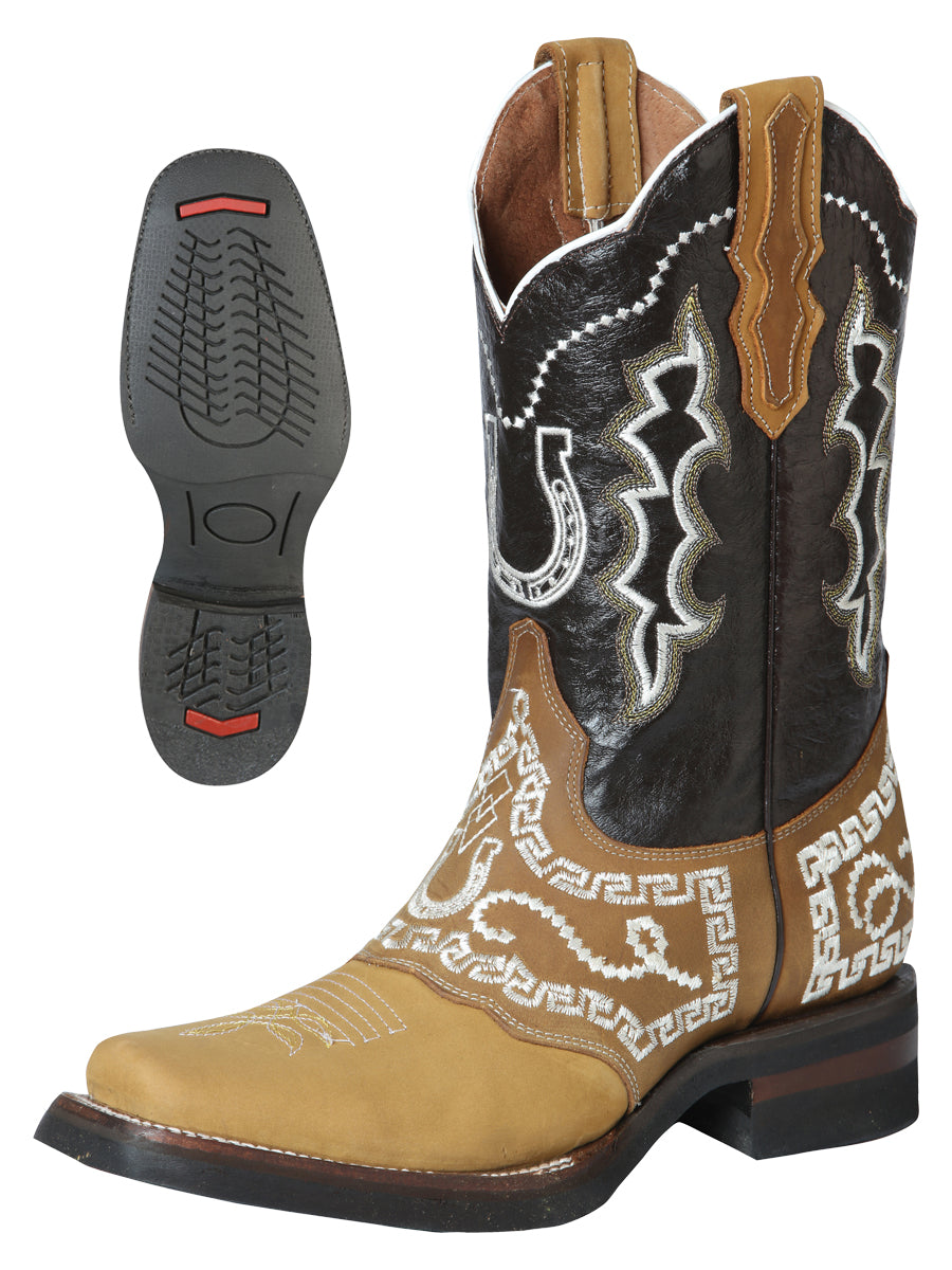 El General Rodeo Boot - Nobuck Honey with Embroidery 51111 — view 2