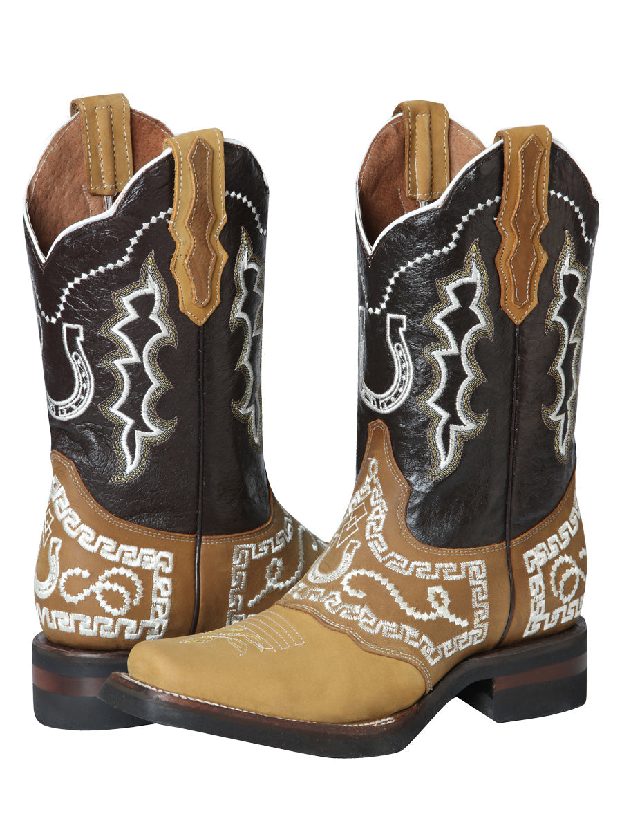 El General Rodeo Boot - Nobuck Honey with Embroidery 51111 — view 3