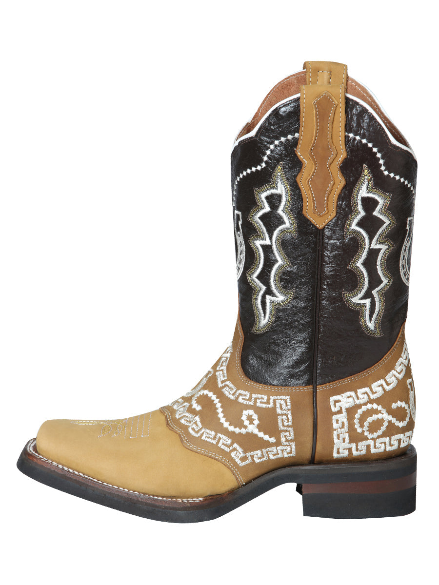 El General Rodeo Boot - Nobuck Honey with Embroidery 51111 — view 4