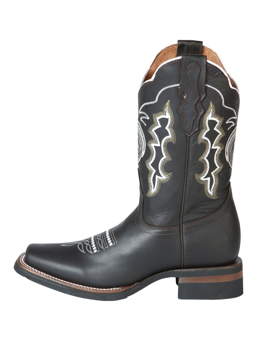 El General Men's Leather Cowboy Boots - Made in Mexico - Crazy Choco 51114 — view 3