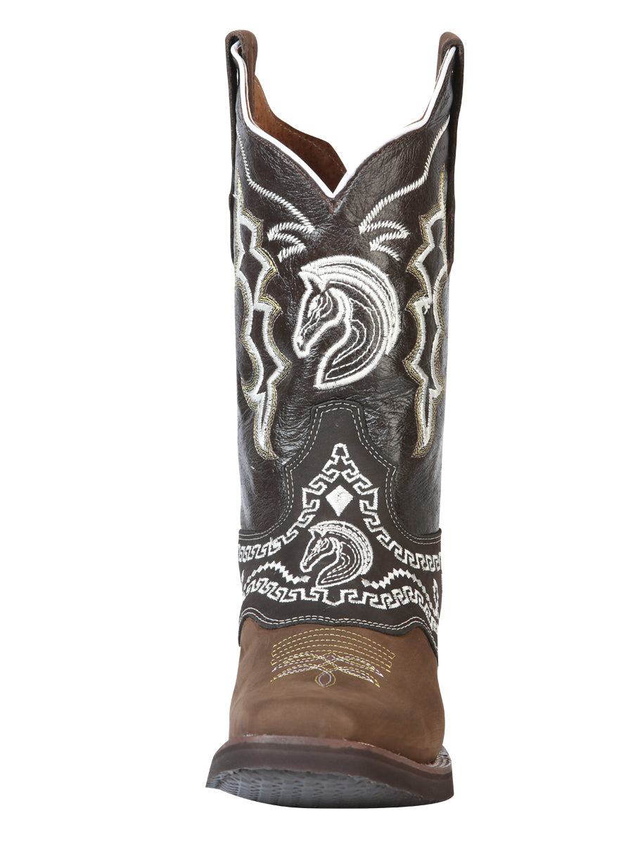 El General Rodeo Boot - Nobuck Dark Brown with Embroidery 51117 — view 4