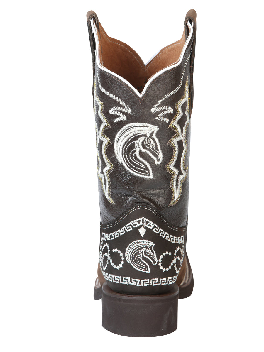 El General Rodeo Boot - Nobuck Dark Brown with Embroidery 51117 — view 5