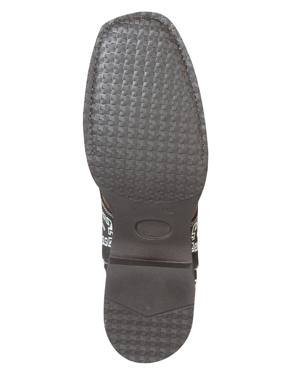 El General Rodeo Boot - Nobuck Dark Brown with Embroidery 51117 — view 7