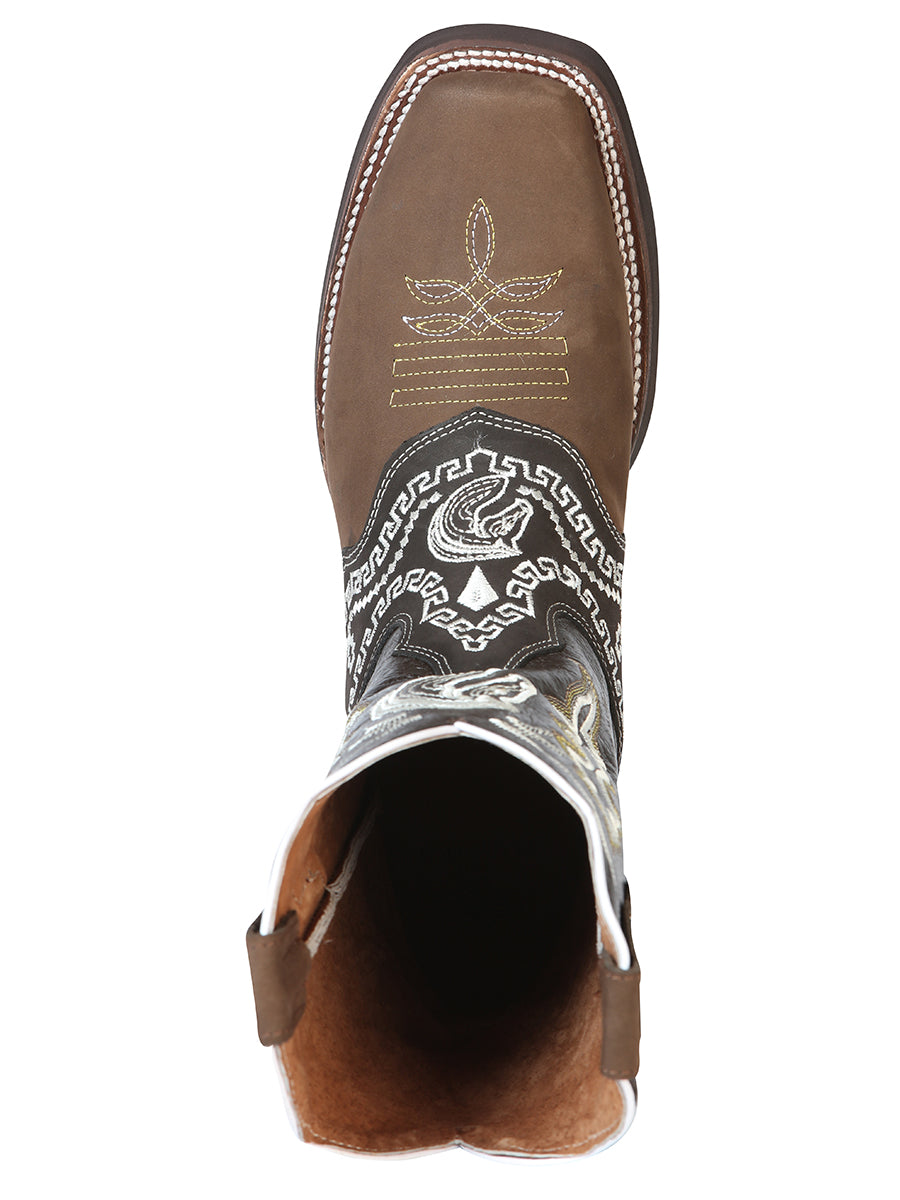 El General Rodeo Boot - Nobuck Dark Brown with Embroidery 51117 — view 9