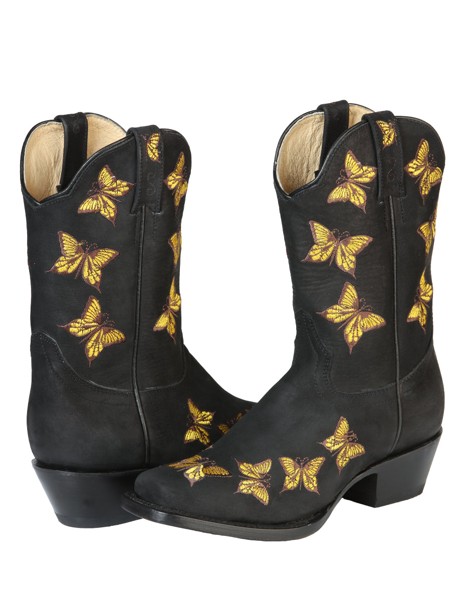 El General Womens Rodeo Boot - Nobuck Black 51220 — view 2