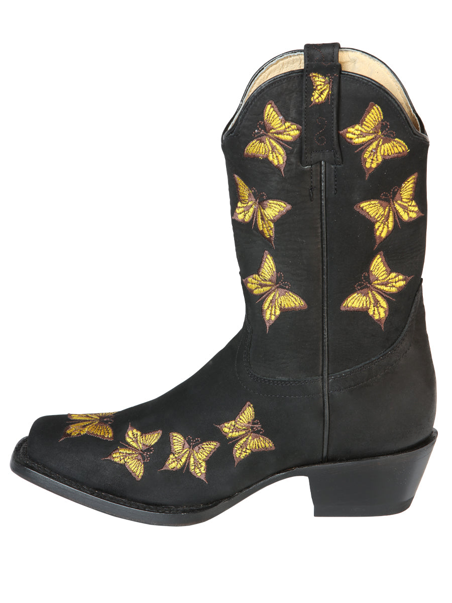 El General Womens Rodeo Boot - Nobuck Black 51220 — view 4