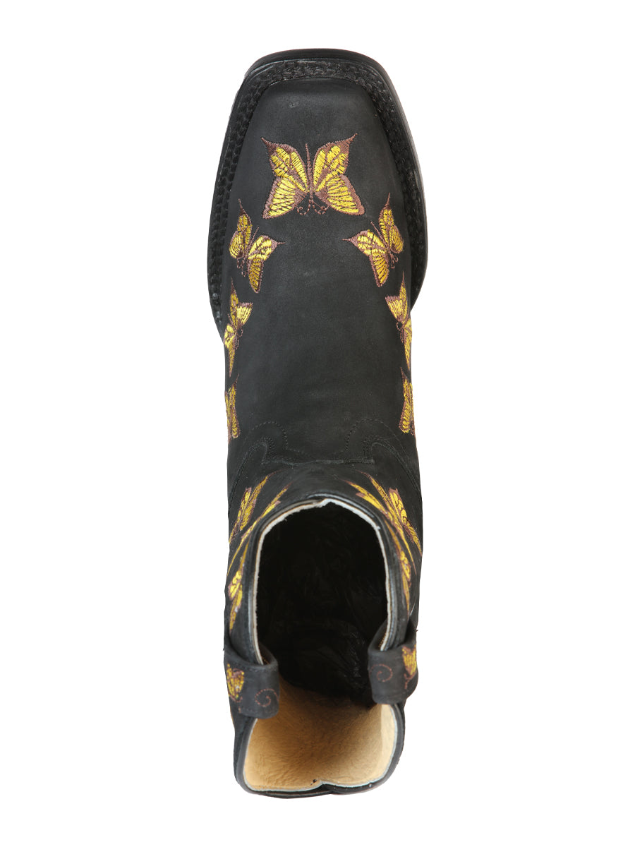 El General Womens Rodeo Boot - Nobuck Black 51220 — view 5