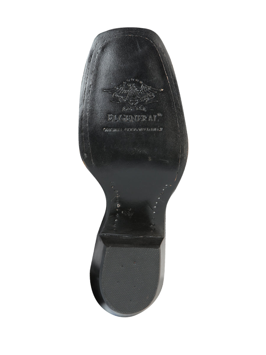 El General Womens Rodeo Boot - Nobuck Black 51220 — view 6