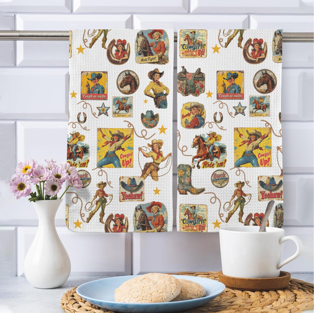 Baha Ranch Vintage Cowgirl Collage Dish Towels Set of 2 Made in America by Baha Ranch Western Wear - product image 4