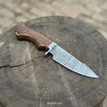 Handmade Damascus Drop Point Hunting Knife with Rose Wood Handle