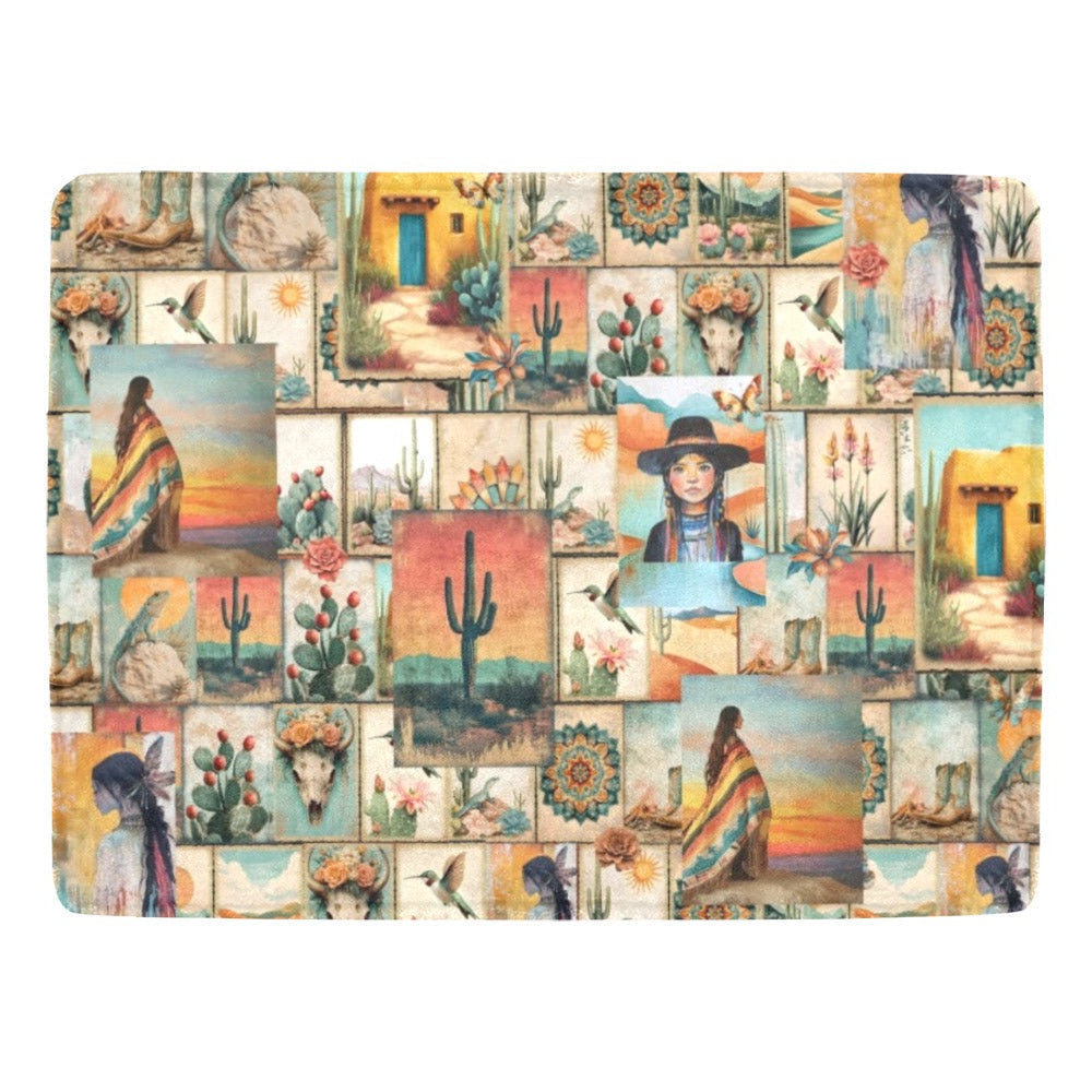 Baha Ranch Colores De Mexico Pictures of the Southwest 60" x 80" Throw Blanket Made In America by Baha Ranch Western Wear...
