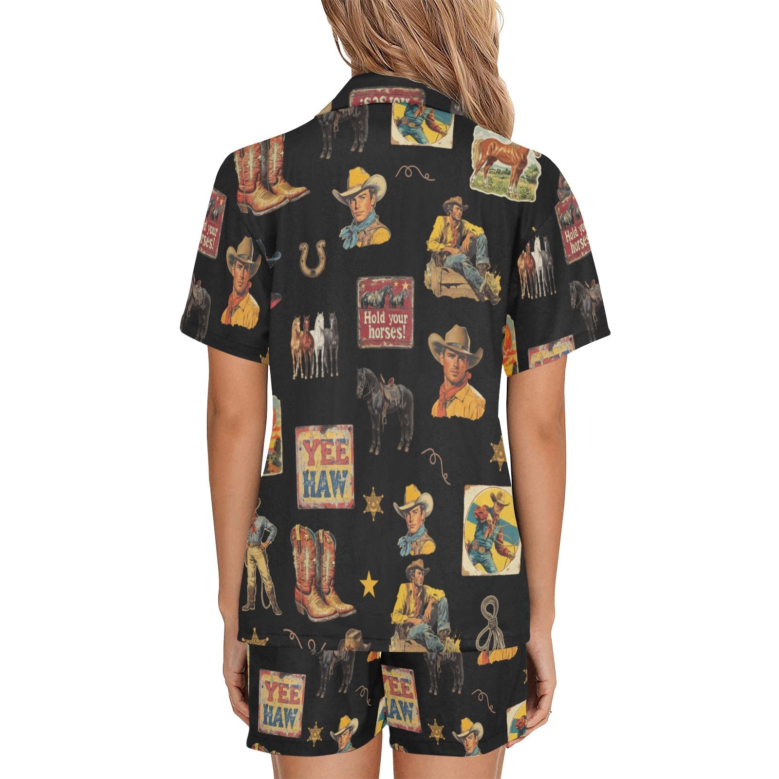 Baha Ranch Vintage Cowboy Collage Western Pajama Set by Baha Ranch Western Wear - product image 2