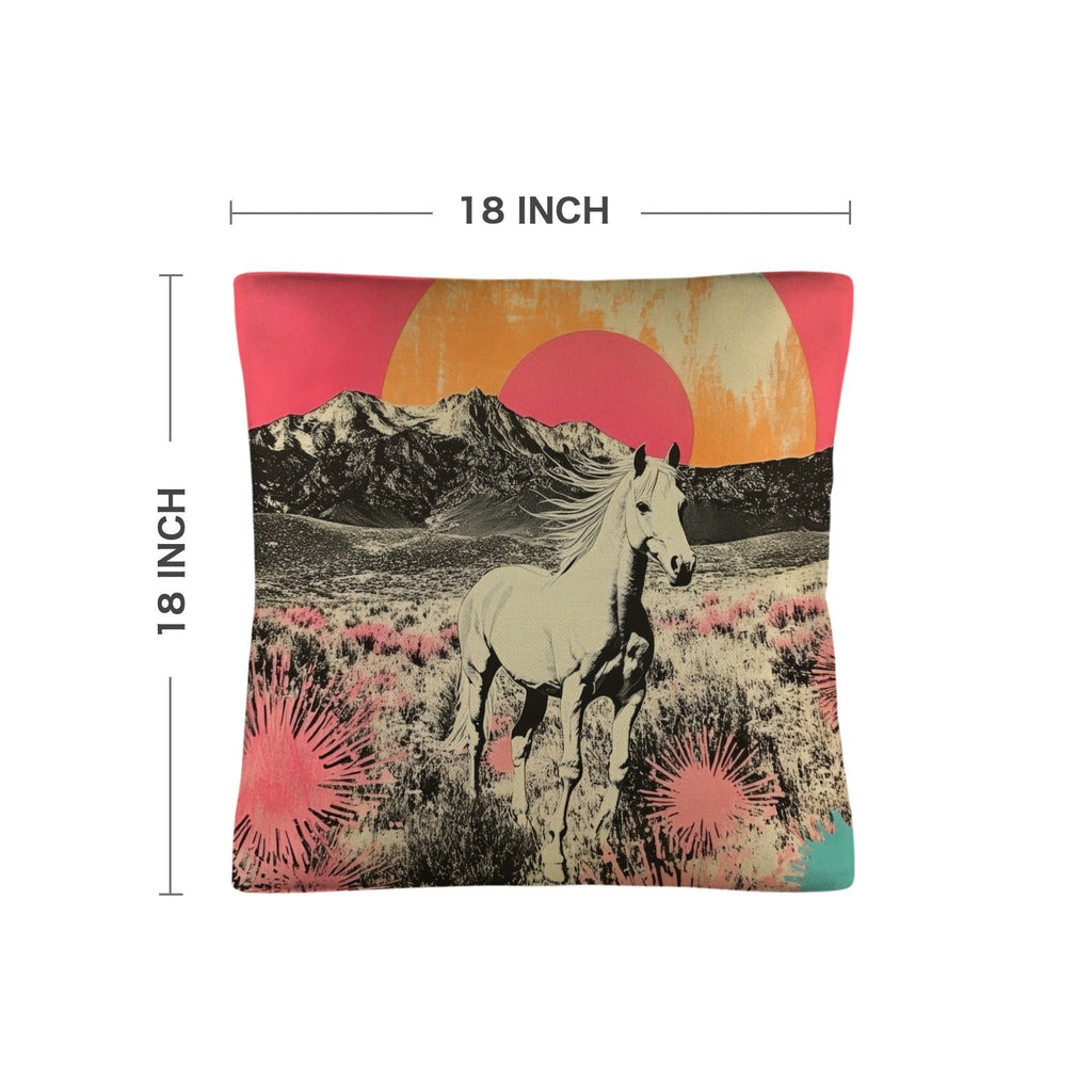 Baha Ranch Retro Pop Western Albino Steed Pillow Case Made in America by Baha Ranch Western Wear - product image 3