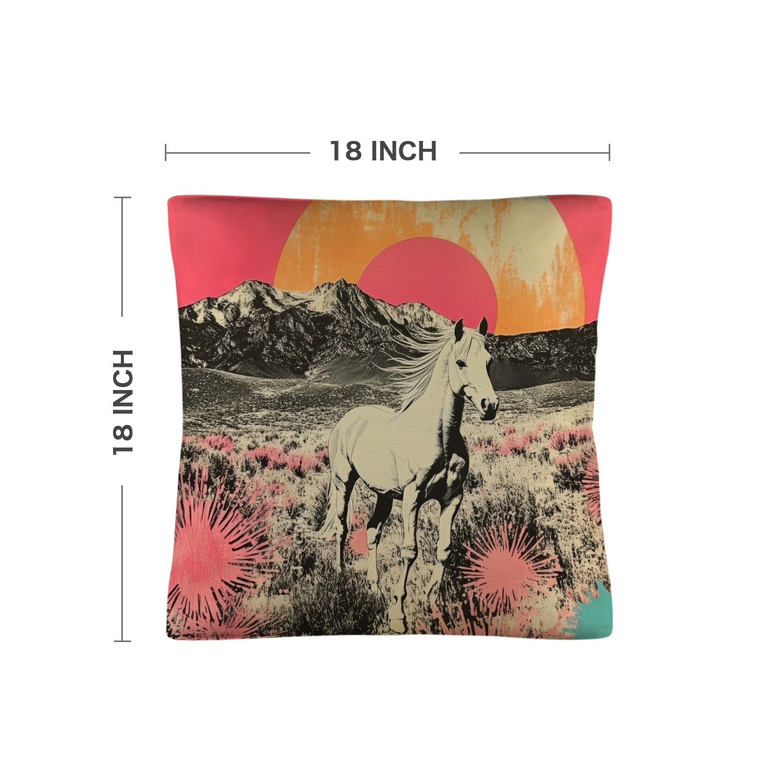Baha Ranch Retro Pop Western Albino Steed Pillow Case Made in America by Baha Ranch Western Wear - product image 3