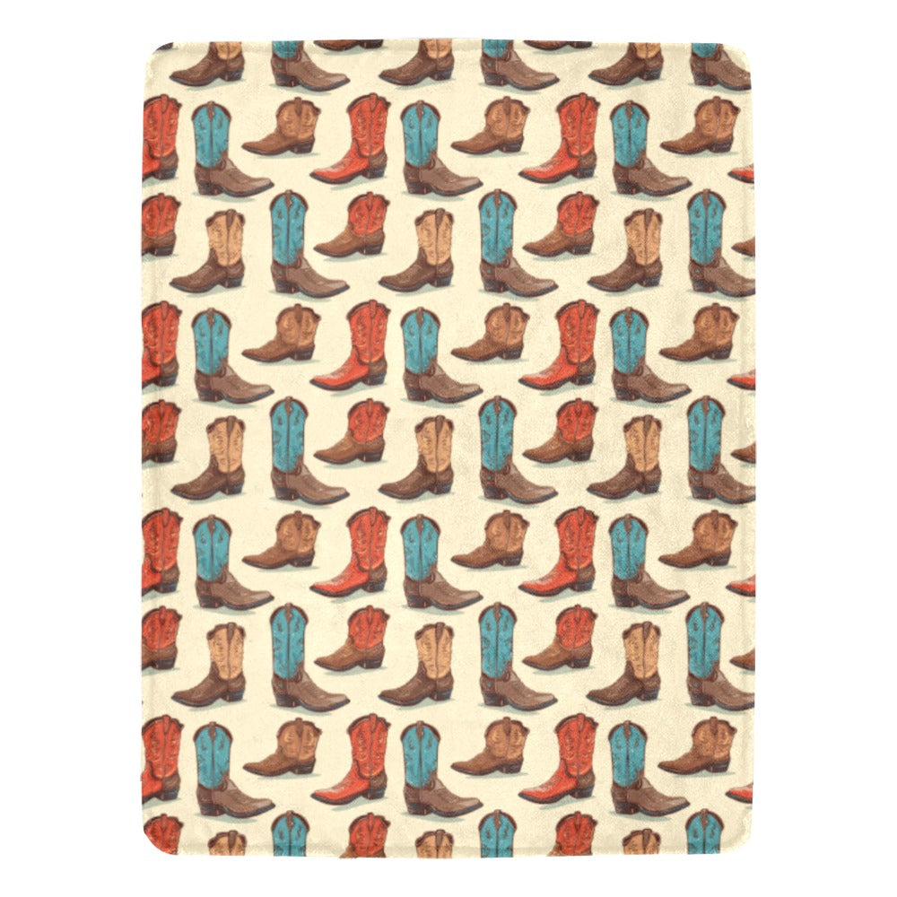 Baha Ranch Got My Boots Western Micro Fleece Throw Blanket 60" x 80" Made in America by Baha Ranch Western Wear - product...