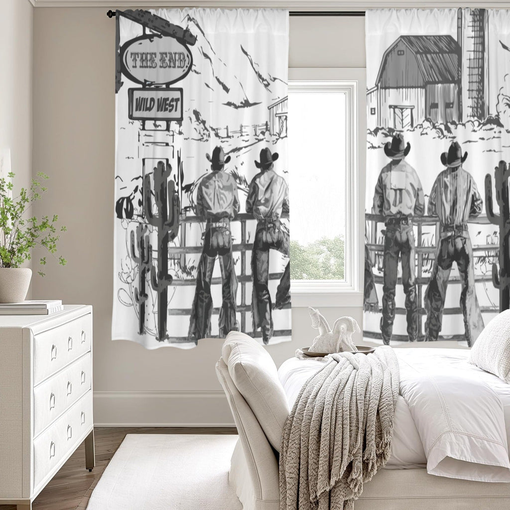 Baha Ranch Cowboy Ranch Window Curtain 52"x63" Made in America by Baha Ranch Western Wear