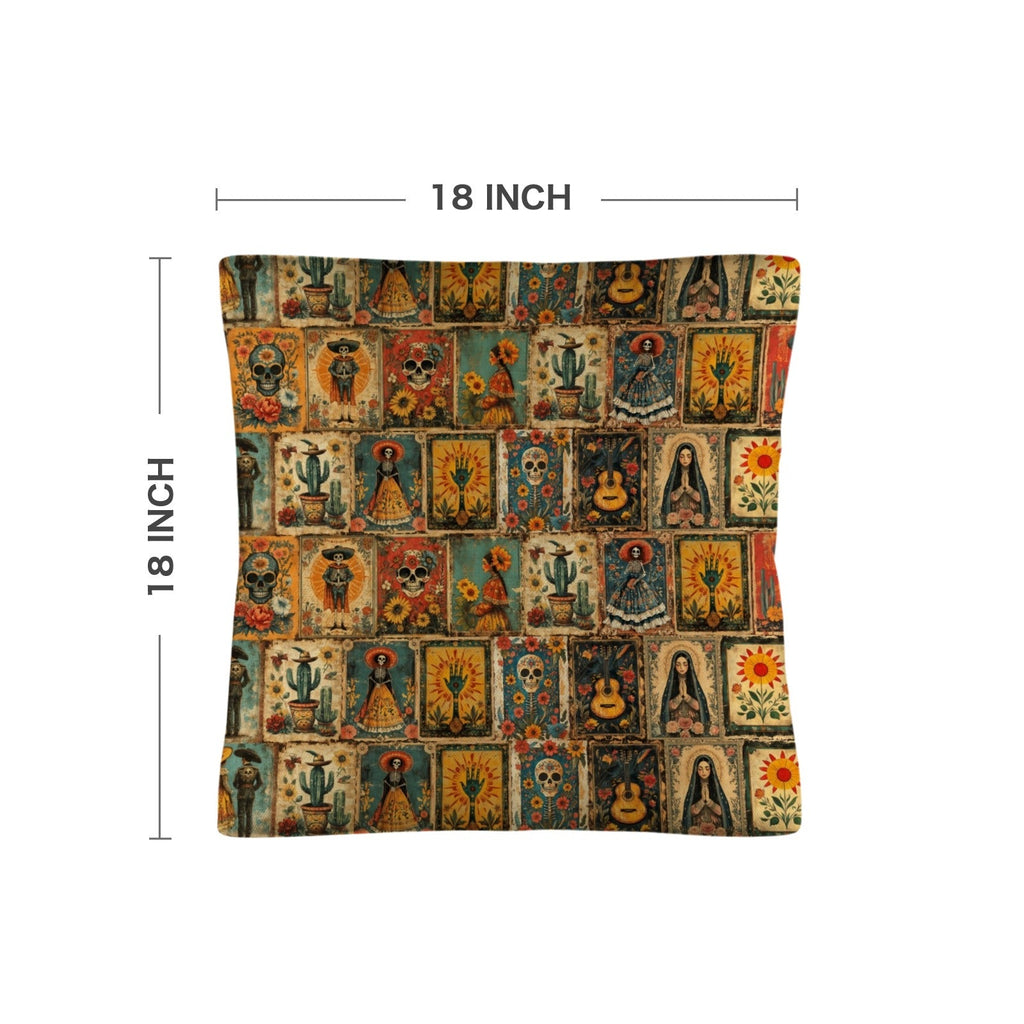 Colores de Mexico Dia de los Muertes Pillow Case Made in America by Baha Ranch Western Wear - product image 3